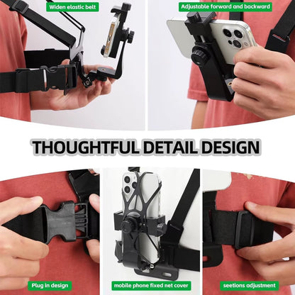 6 in 1 Phone Mount Holder Chest Strap Action Camera Kit for Gopro Hero 13 12 Insta360 for Iphone Samsung Huawei Accessories Set